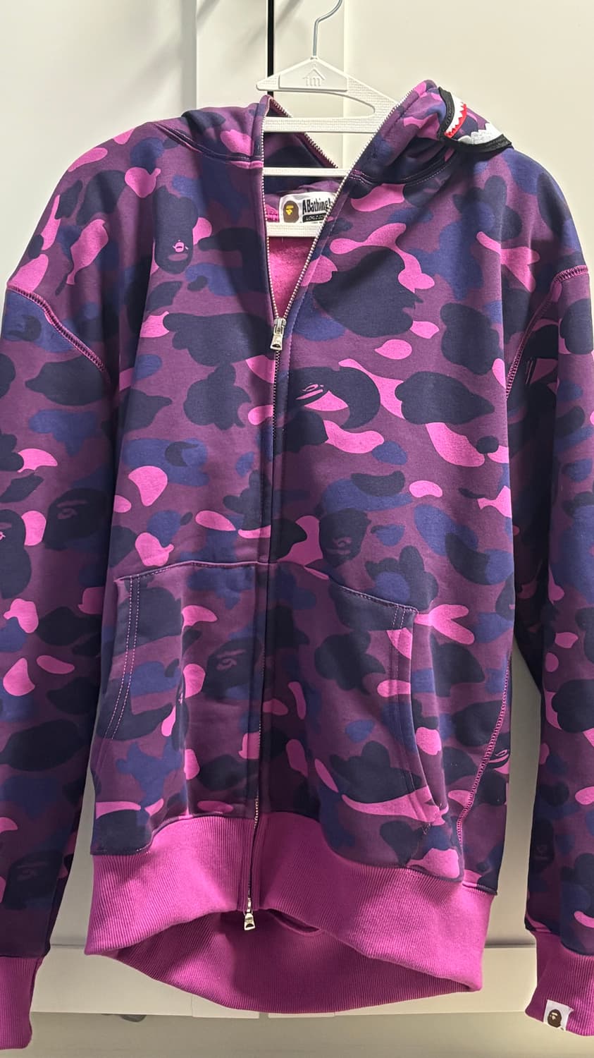 베이프 퍼플 카모 후드 집업 L 상품이미지1