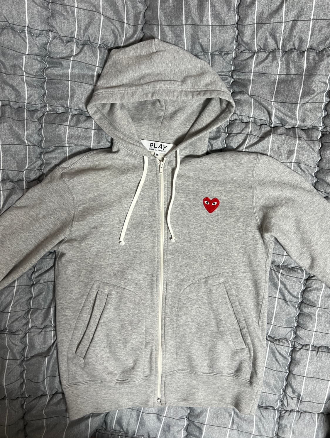 꼼데가르송 5하트 후드집업 그레이 M 상품이미지2