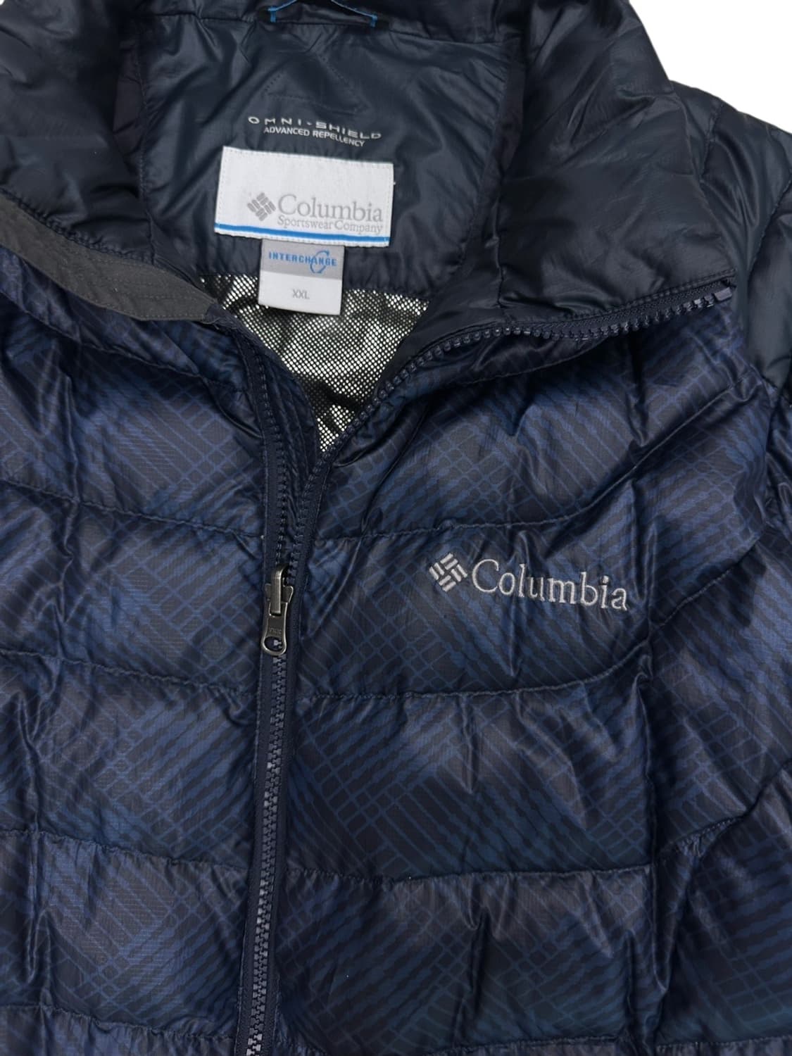 컬럼비아 옴니쉴드 구스다운 경량패딩 블랙&네이비 (2XL) 상품이미지5