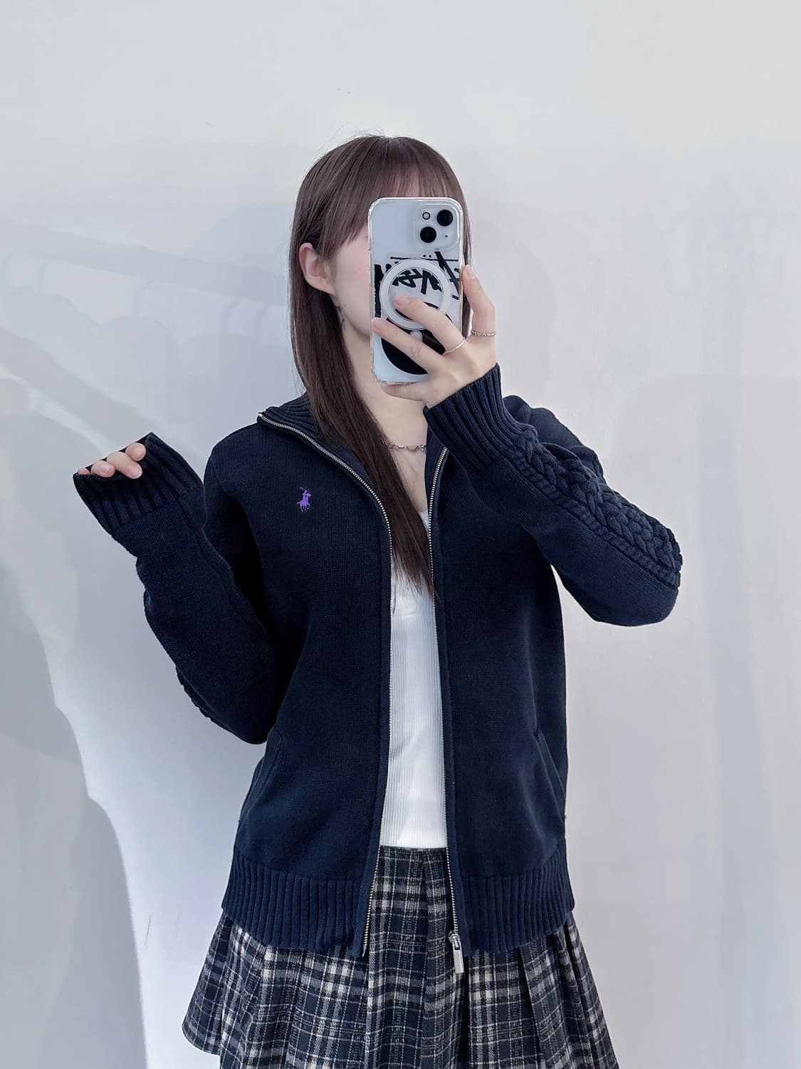 폴로랄프로렌 퍼플포니 블랙 니트집업 상품이미지3