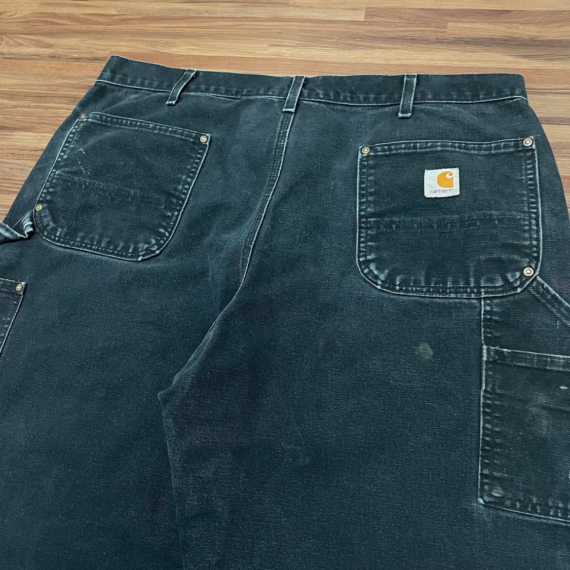 미제 빈티지 칼하트 블랙 더블니 카펜터 워크팬츠 36 - 38 상품이미지4