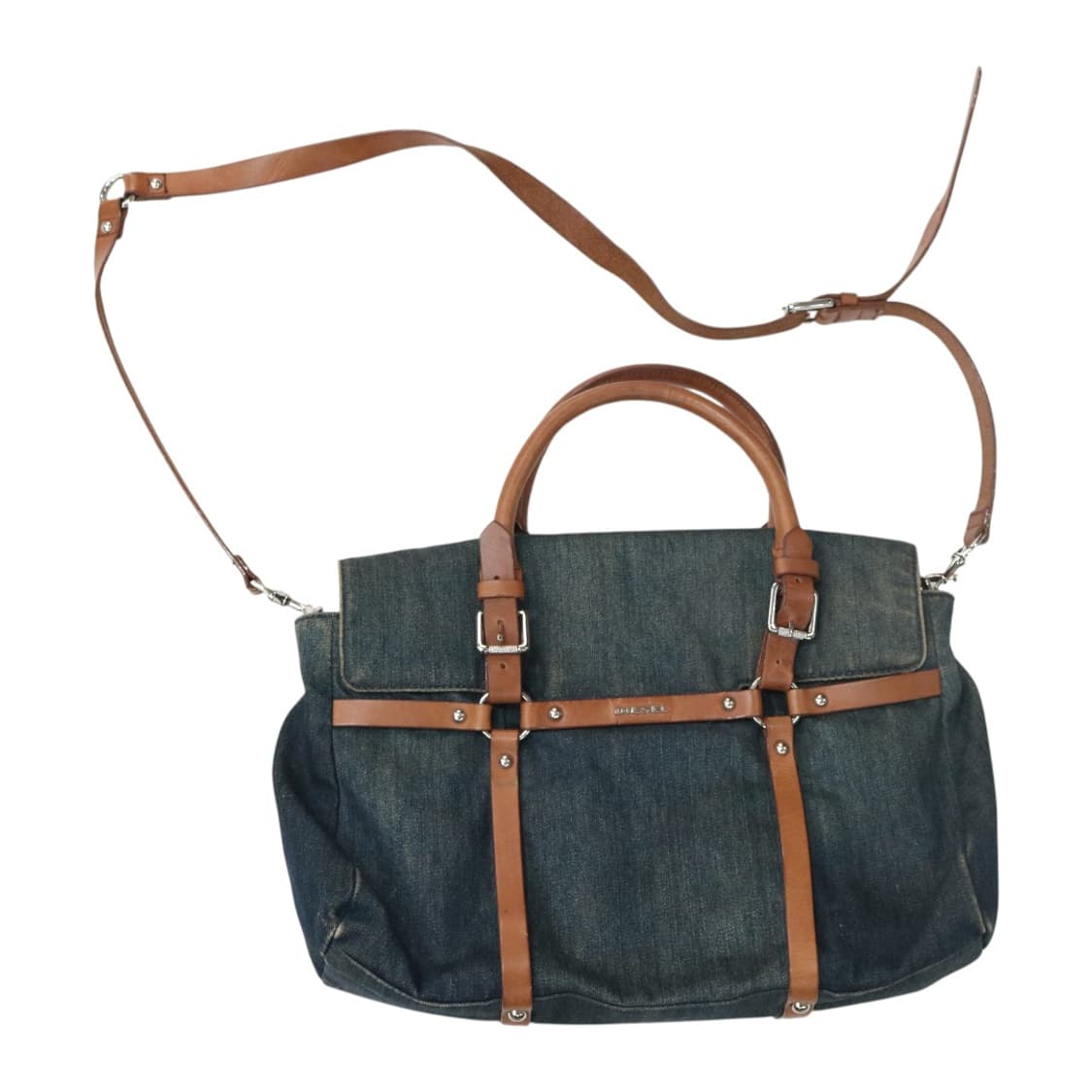 디젤 빈티지 데님 가죽 스트랩 2WAY 숄더백 상품이미지1