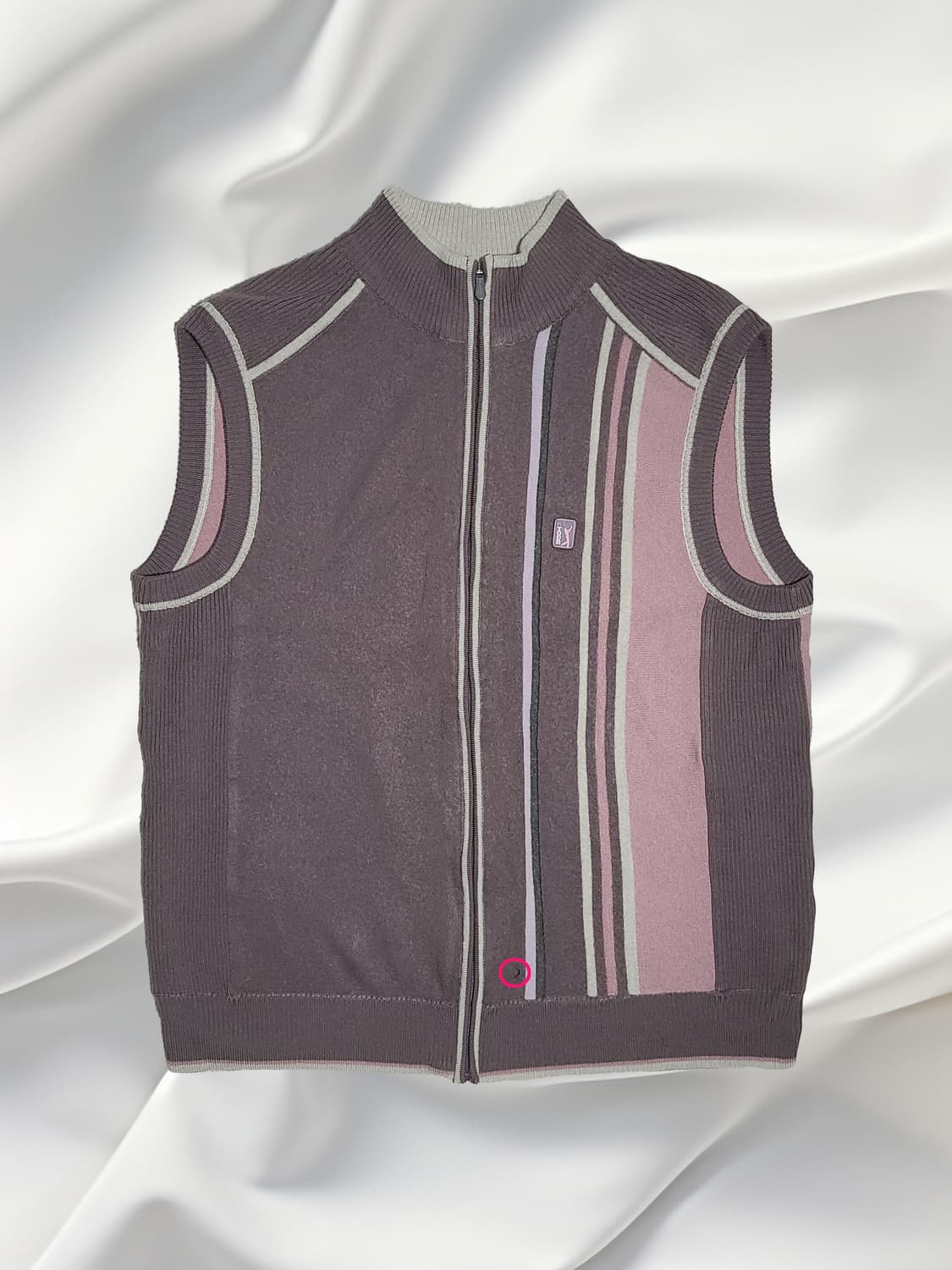 [PGA TOUR] 모(울) 100% 배색 스트라이프 니트 집업 조끼 ( 상품이미지2