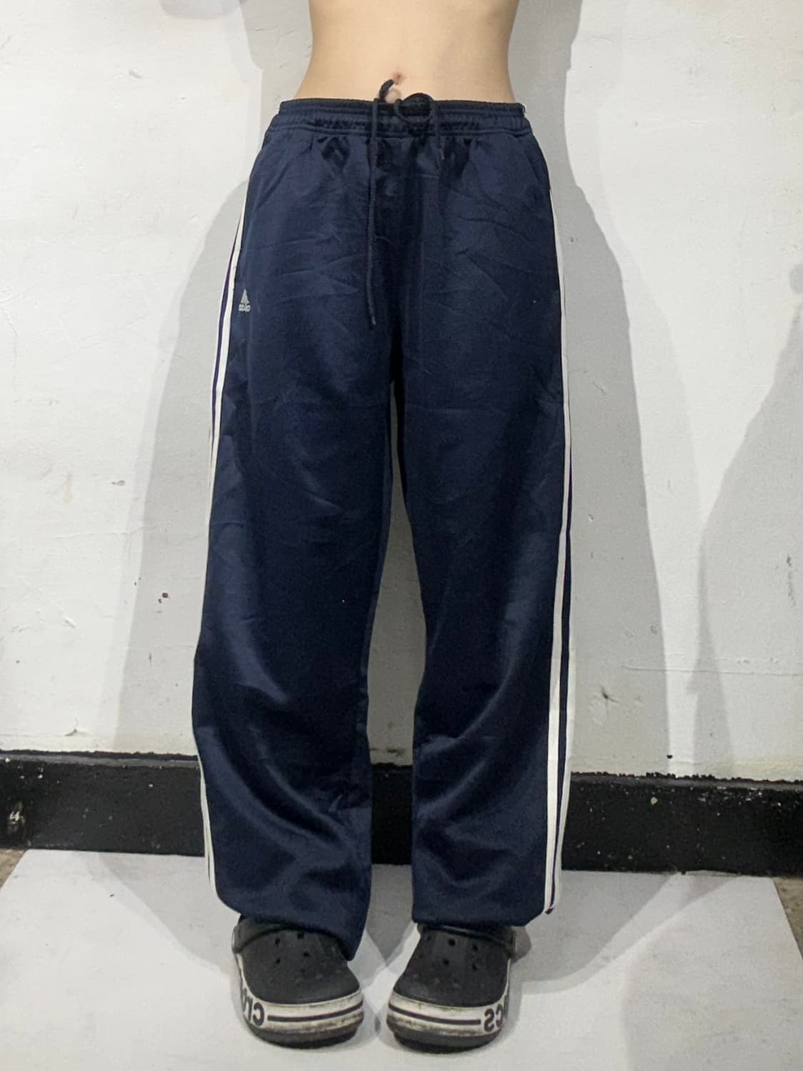 아디다스 네이비 화이트 삼선 와이드 팬츠 XL 상품이미지2