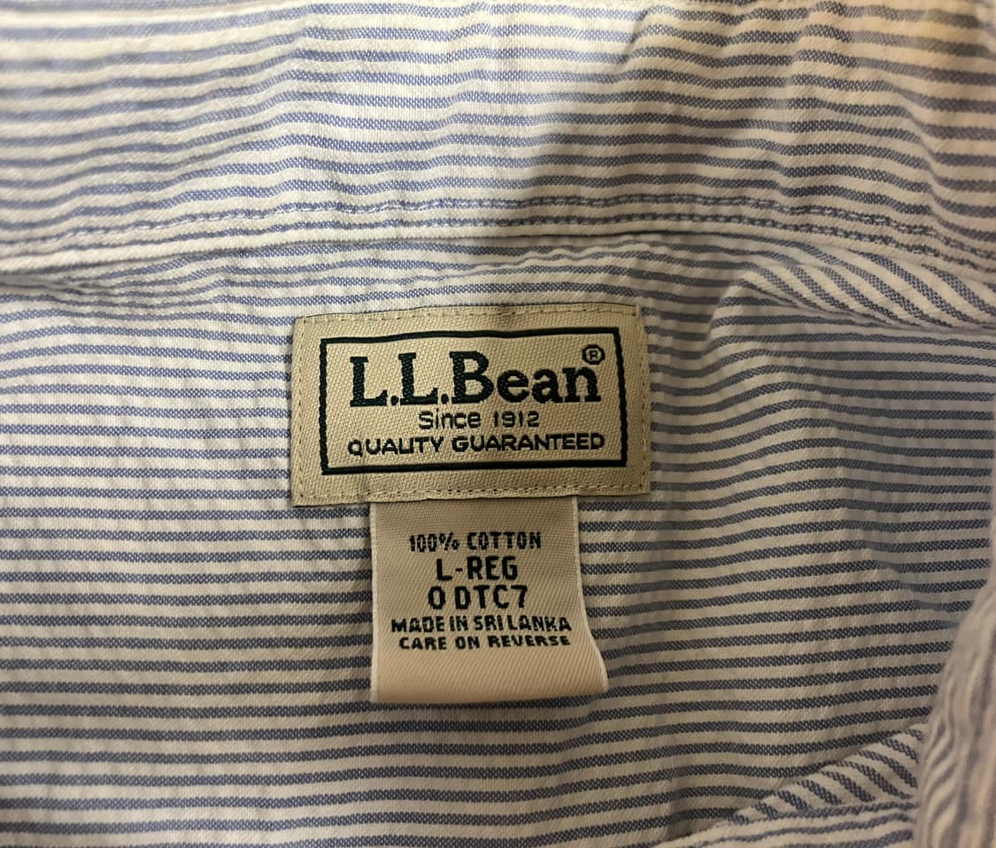L.L.Bean 엘엘빈 원포켓 스트라이프 반팔 셔츠 L 빈티지 상품이미지3