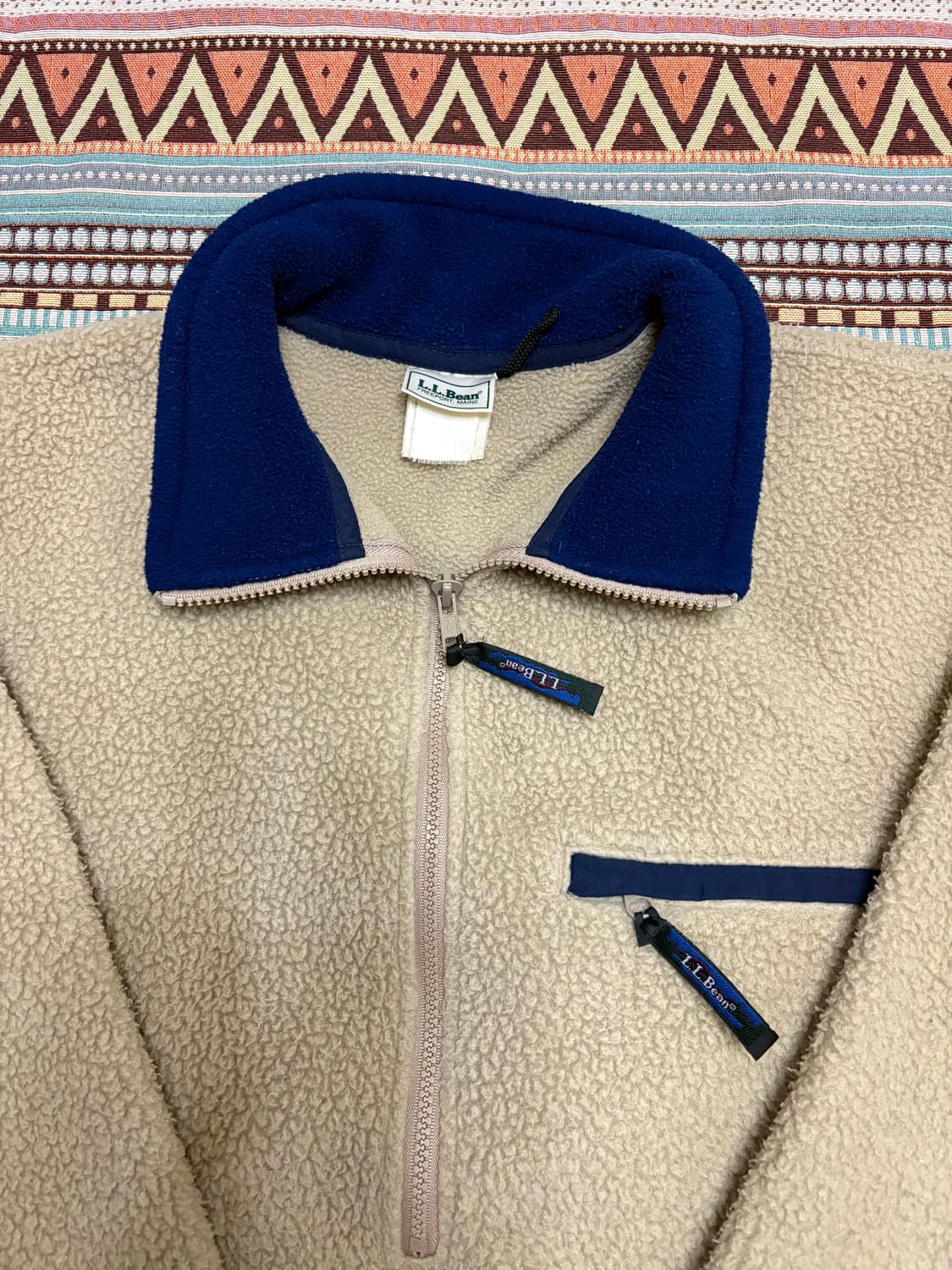 90년도 엘엘빈 llbean 플리스 풀오버 아이보리 칸예 착용 상품이미지2