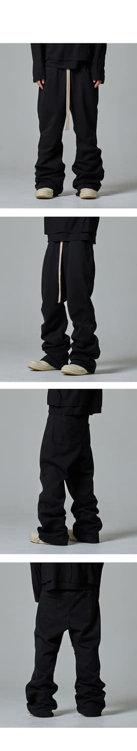 왑웍스 W091 (Flare layerd sweat pants black 상품이미지3