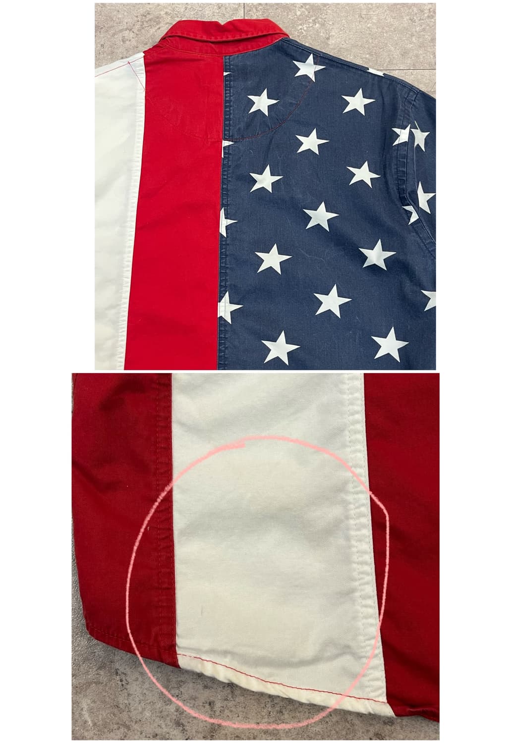 RED HEAD USA 미국 성조기 반팔 셔츠 레드 S #csz3560 상품이미지9