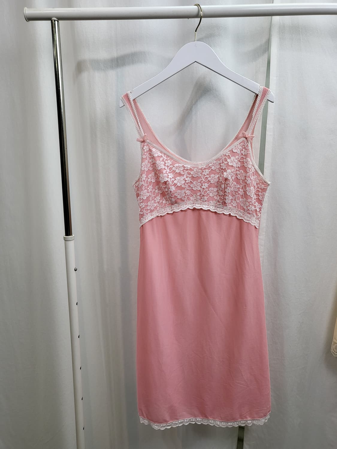 빈티지 소프트 코랄 핑크 슬립 드레스 상품이미지6
