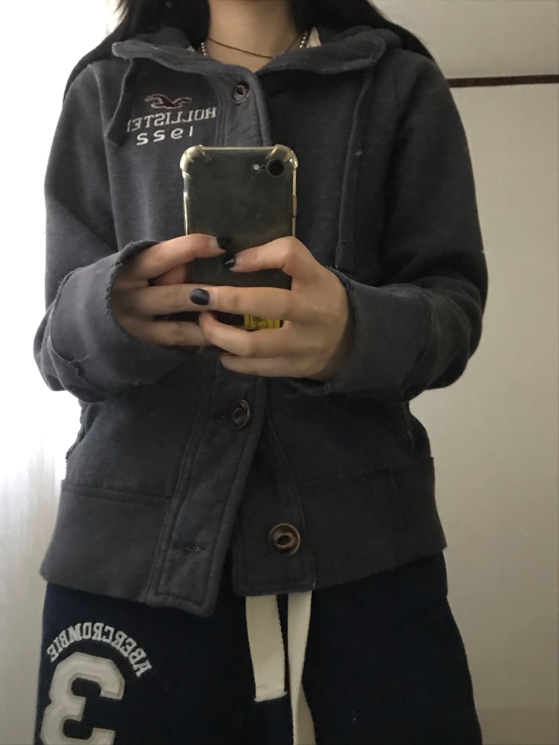 홀리스터 그레이 버튼 후디 상품이미지4