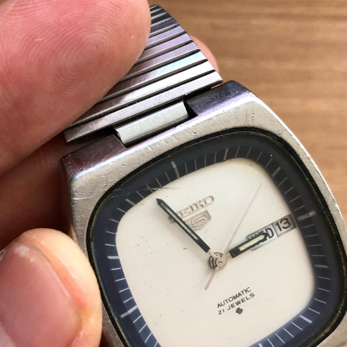 (34mm) 70's 빈티지 세이코 오토매틱5 TV 프레임 시계 SEIK 상품이미지3