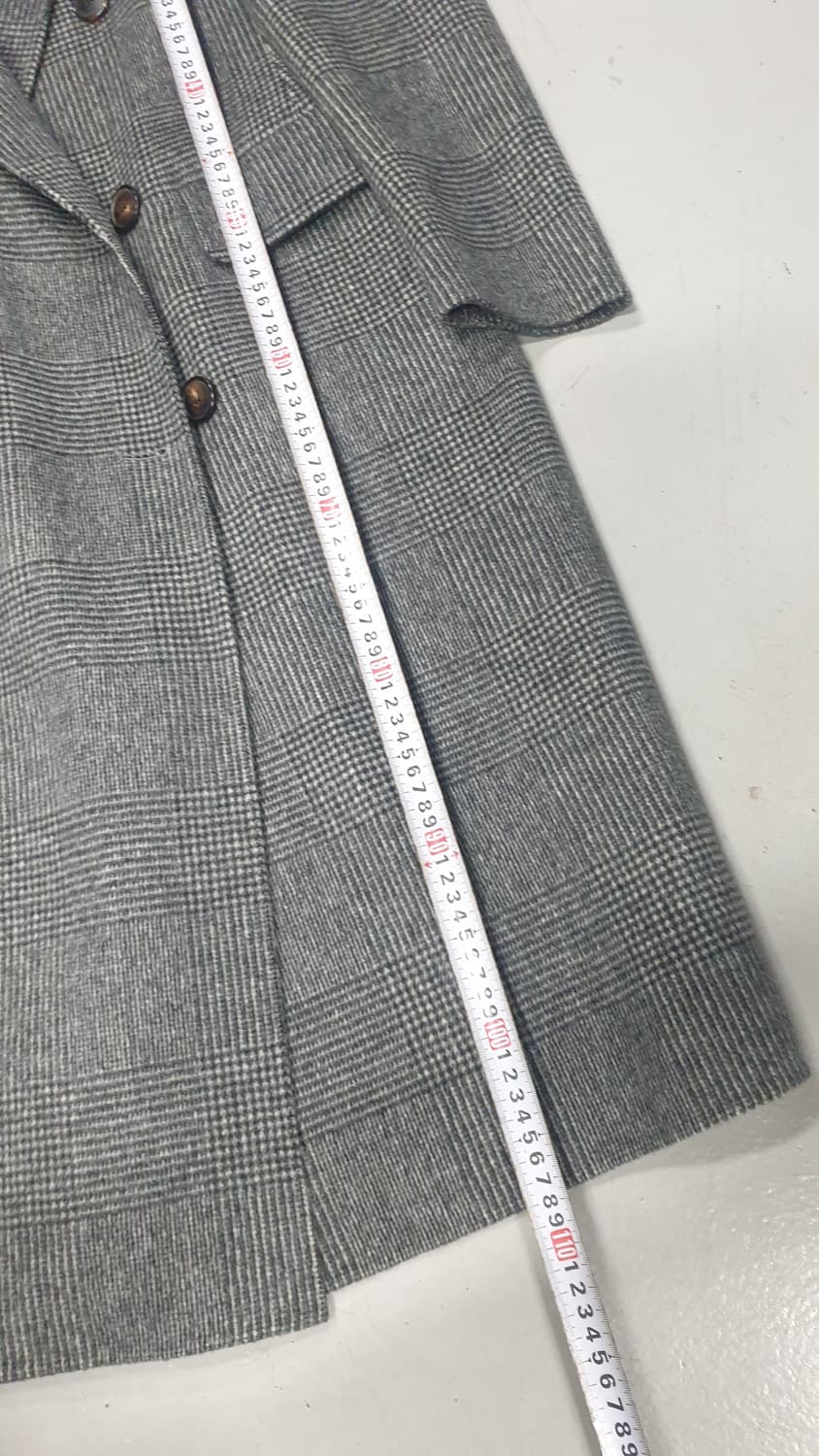 발렌시아가 체크 더블 롱 코트 38 여성 상품이미지9