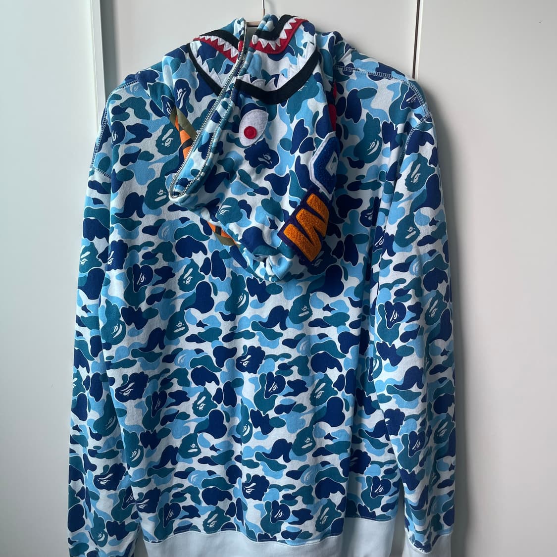 베이프 ABC 컬러 카모 샤크 후드집업 블루 청계 2XL(XXL) 상품이미지4