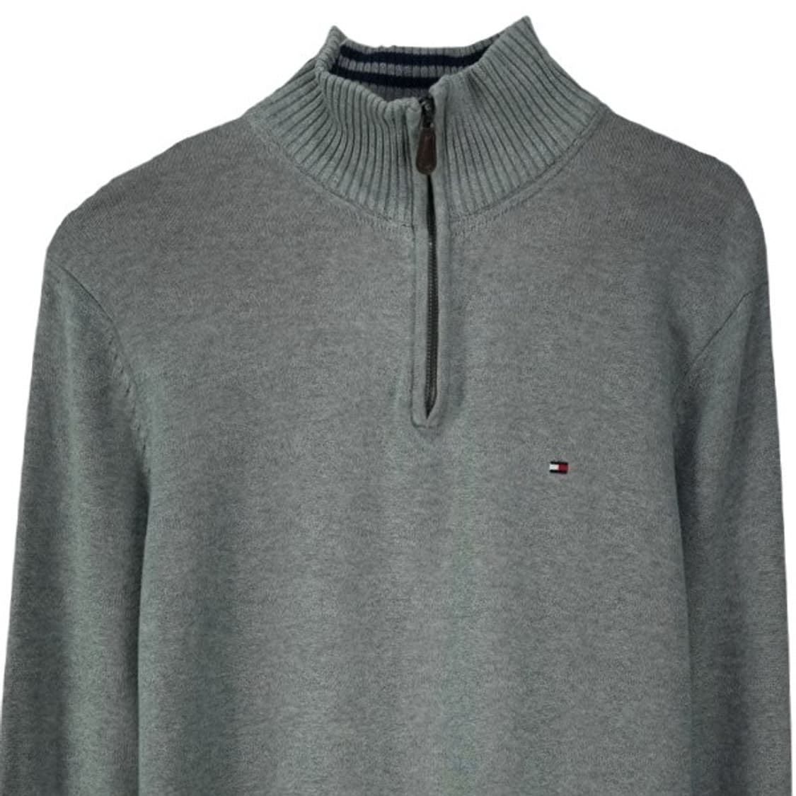 [타미힐피거] 로고 자수 하프집업 반집업 니트 그레이 M19596 상품이미지4