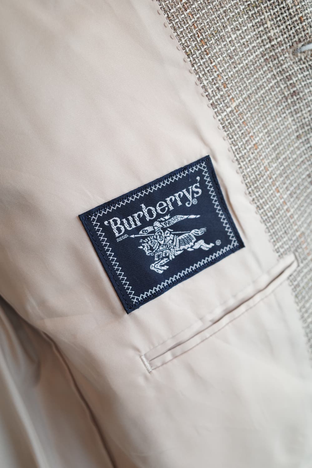 90s Burberry 버버리 올드모델 울&리넨 자켓  상품이미지4