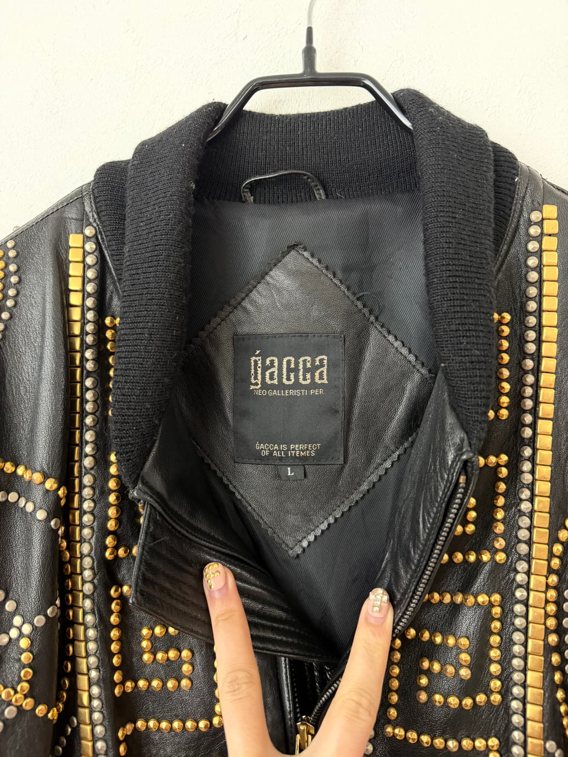 90s gacca 스터디드 레더 봄버 상품이미지5