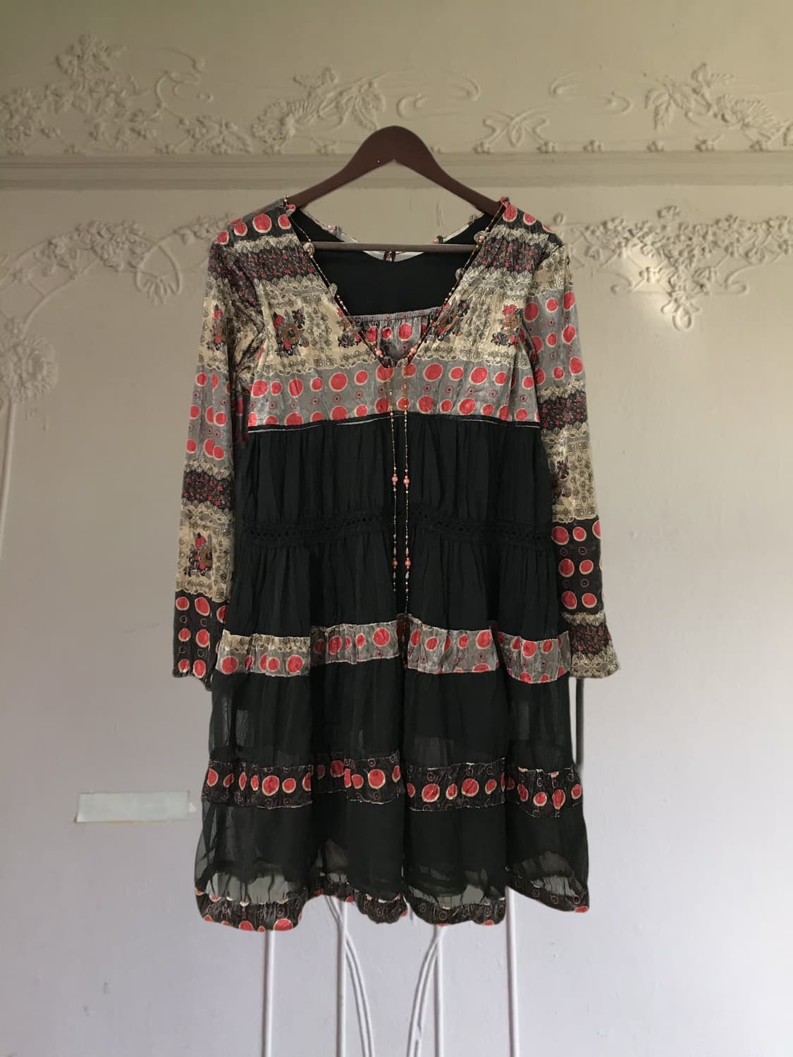 vintage velvet pattern one-piece 상품이미지7