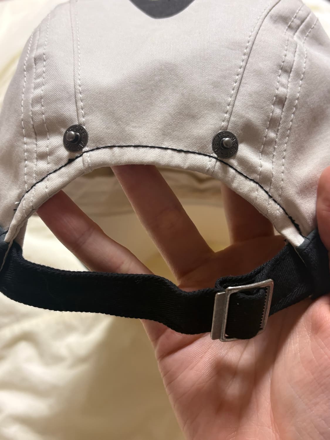 미스치프 롬버스 코튼 볼캡 베이지 블랙 상품이미지3