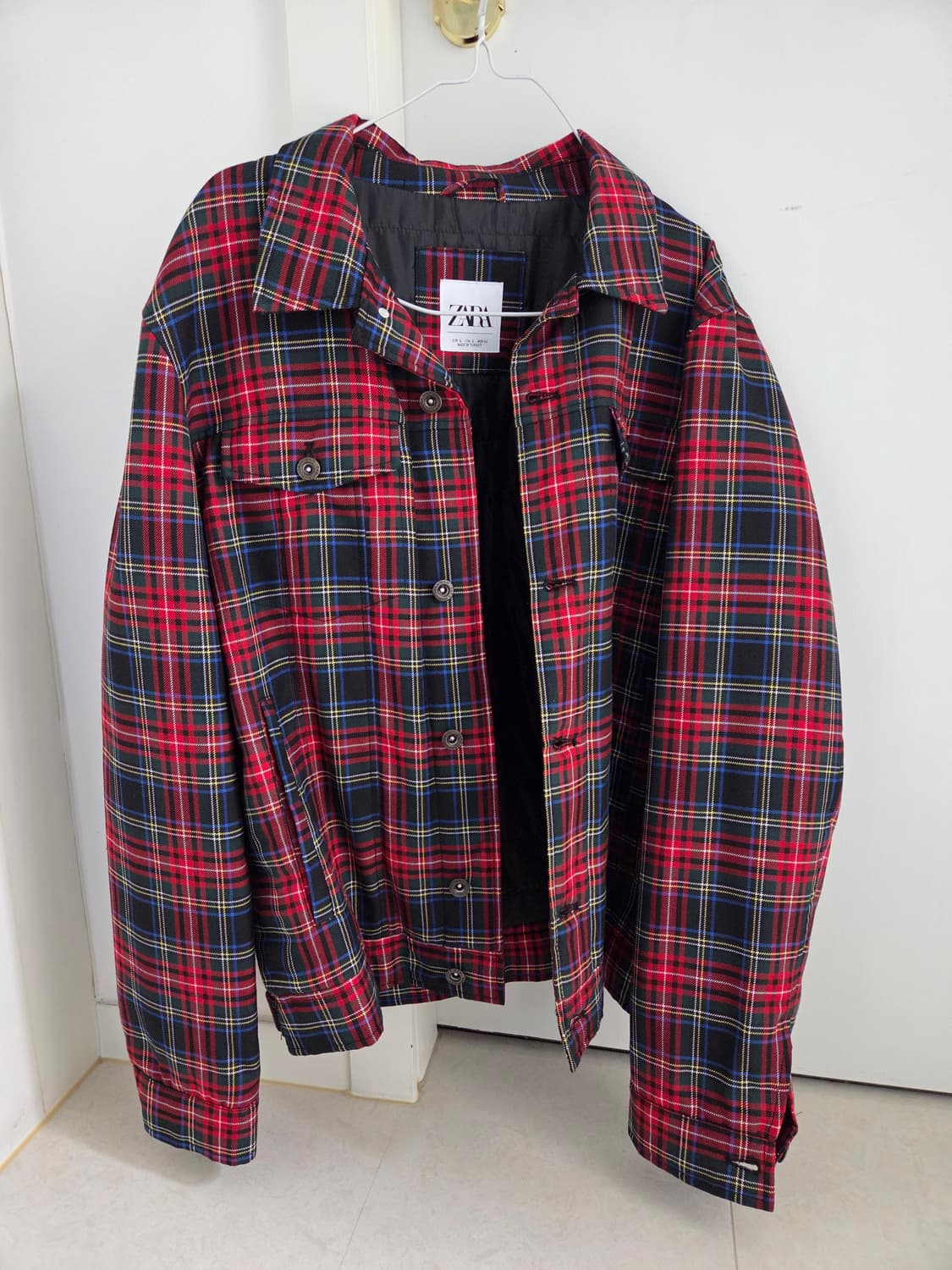 자라 체크 자켓 L 상품이미지3