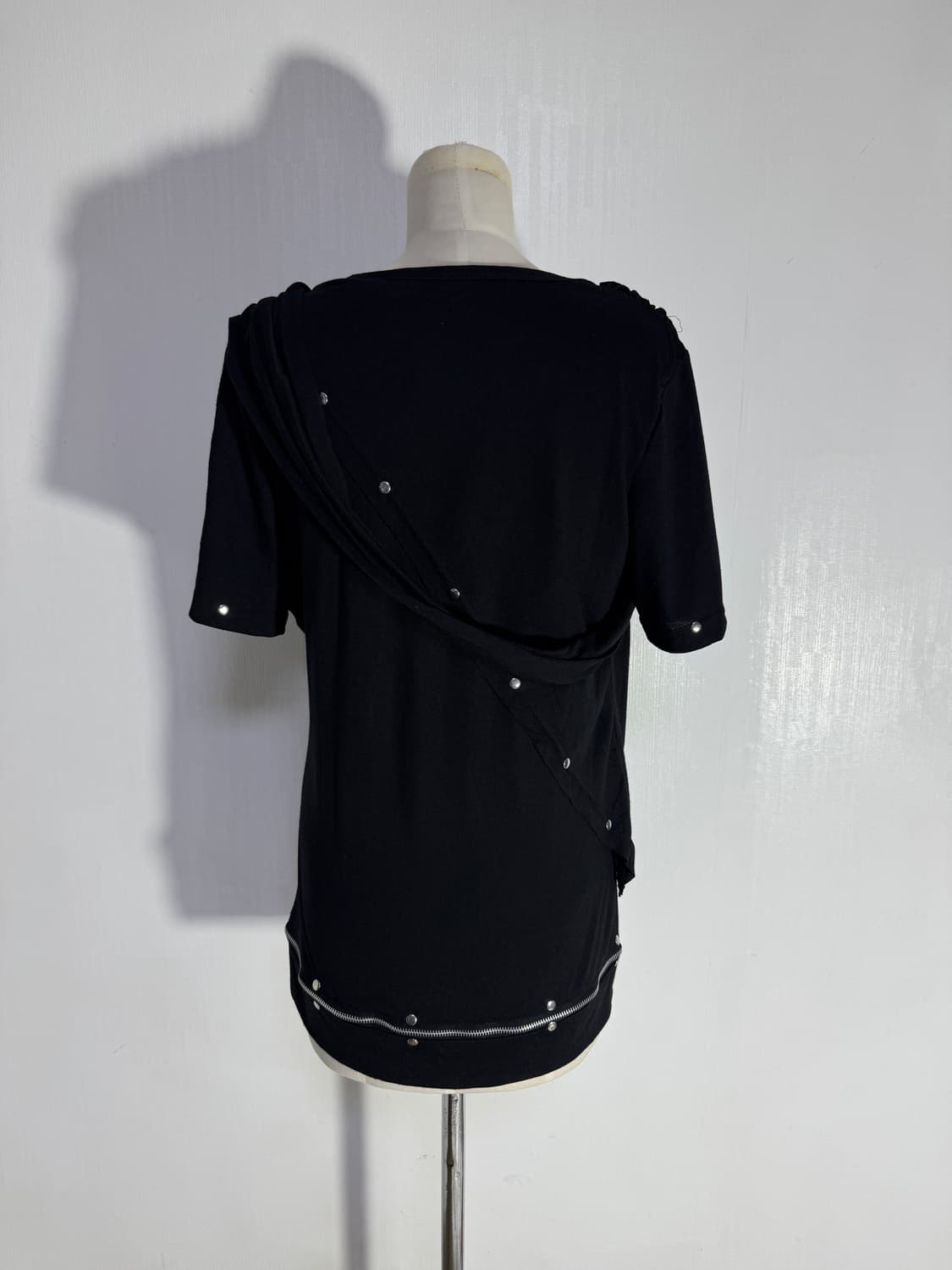 빈티지 스터드 장식 드레이프 스컬 탑 아방가르드 y2k 펑크 고스 상품이미지6