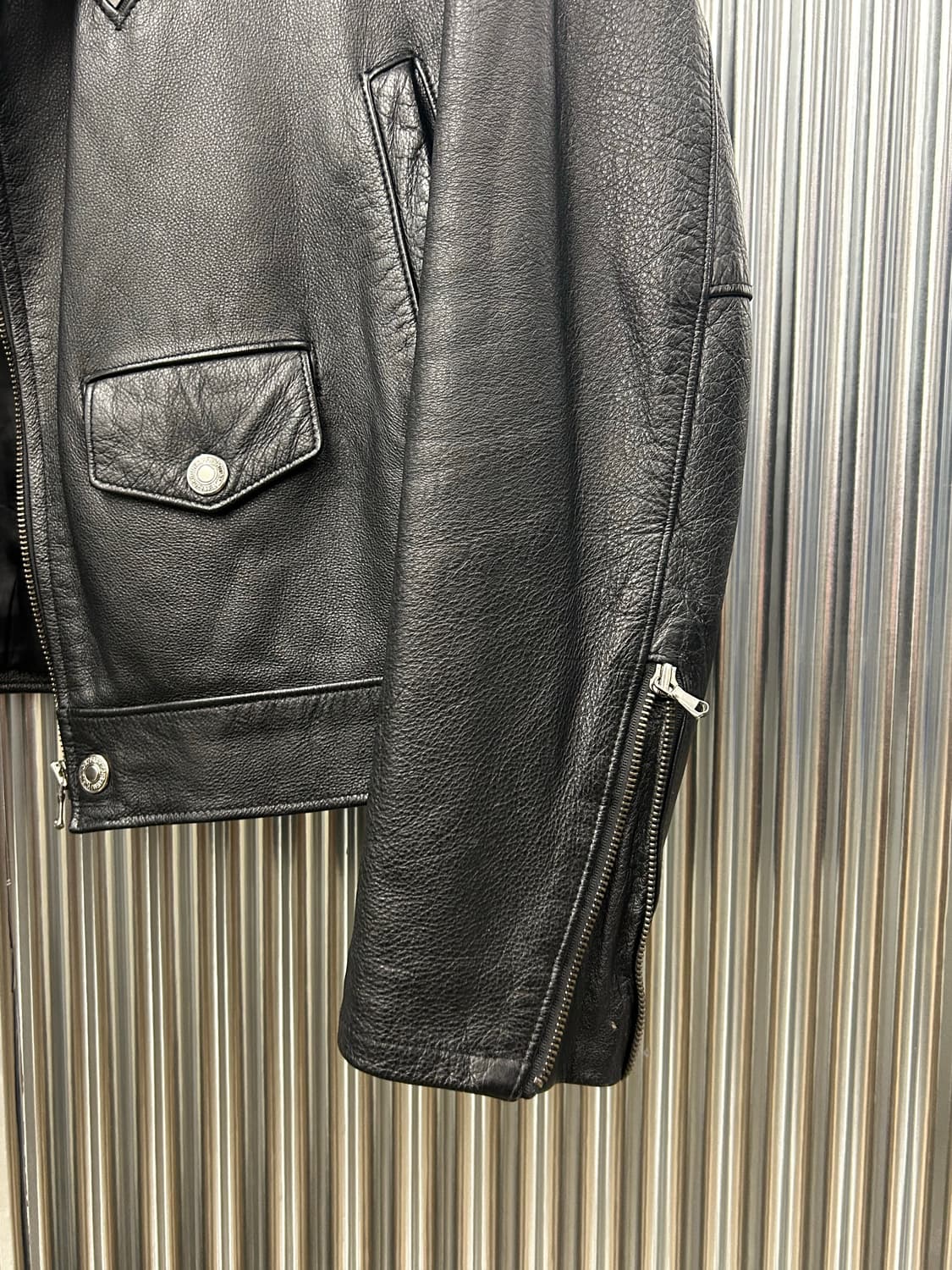 KIM'S 빈티지 블랙 레더 라이더 자켓 상품이미지7