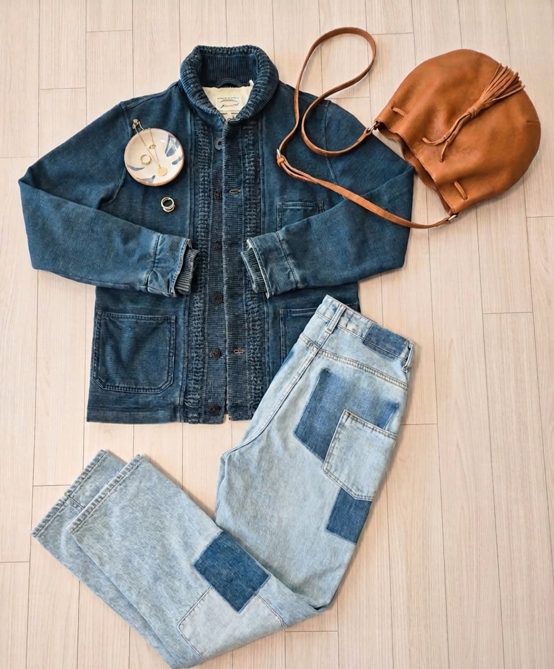 **M2squared(엠투스퀘어드)**의 인디고 다잉 니트 쇼콜라 칼라 상품이미지1