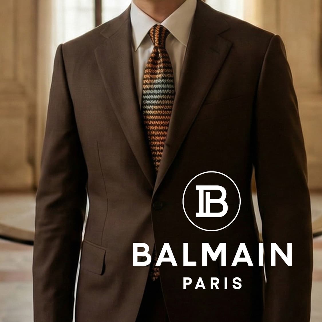 피에르 발망 실크 브라운 패턴 넥타이 8.9cm A+등급 A19364
 상품이미지1