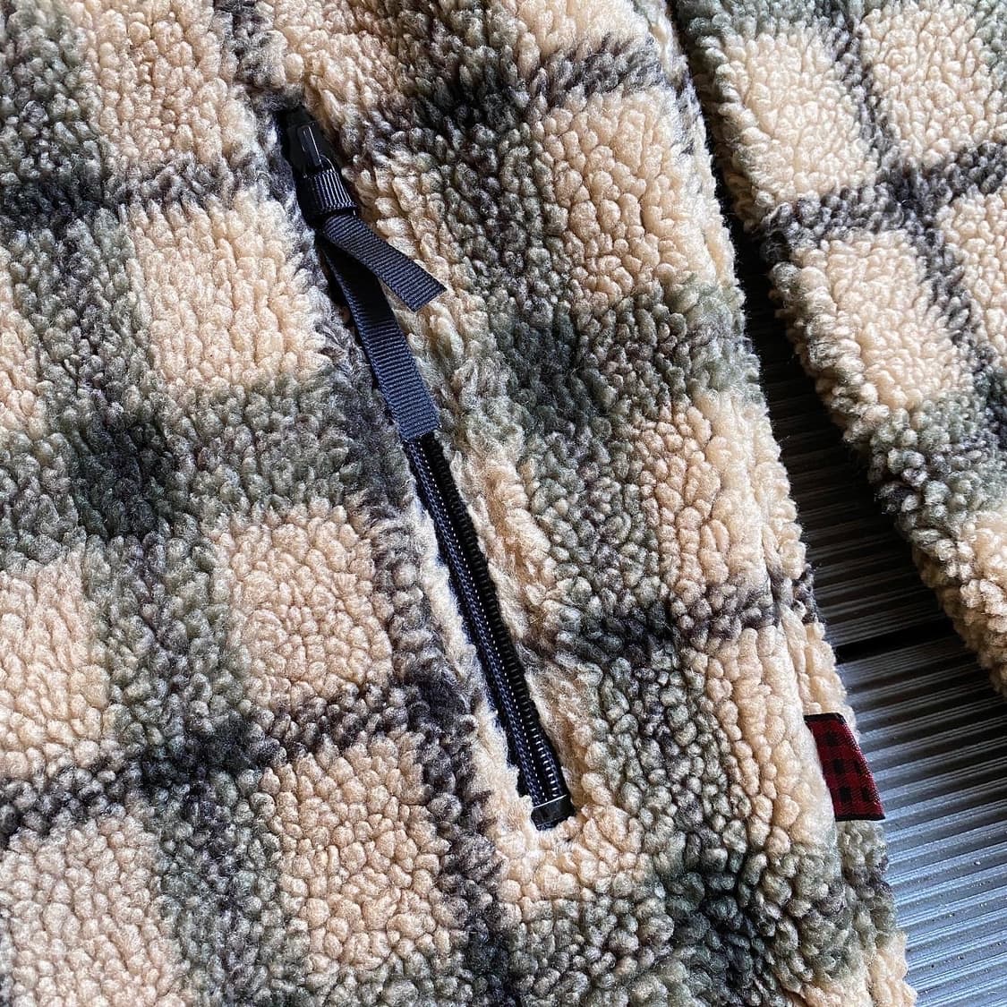 (105) 90’s 울리치 체크 보아 플리스 자켓  상품이미지5