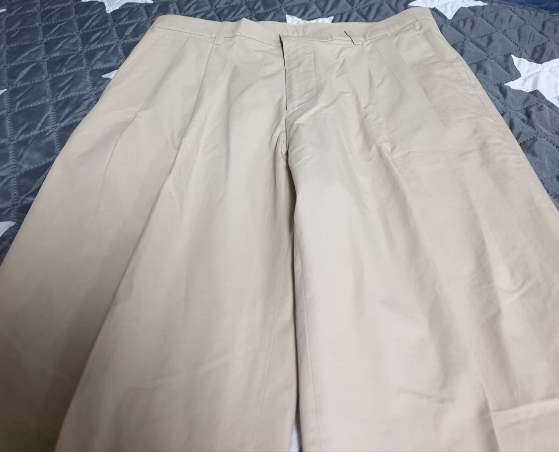 MIDDLE 투턱 와이드 팬츠 베이지 (M) 상품이미지2