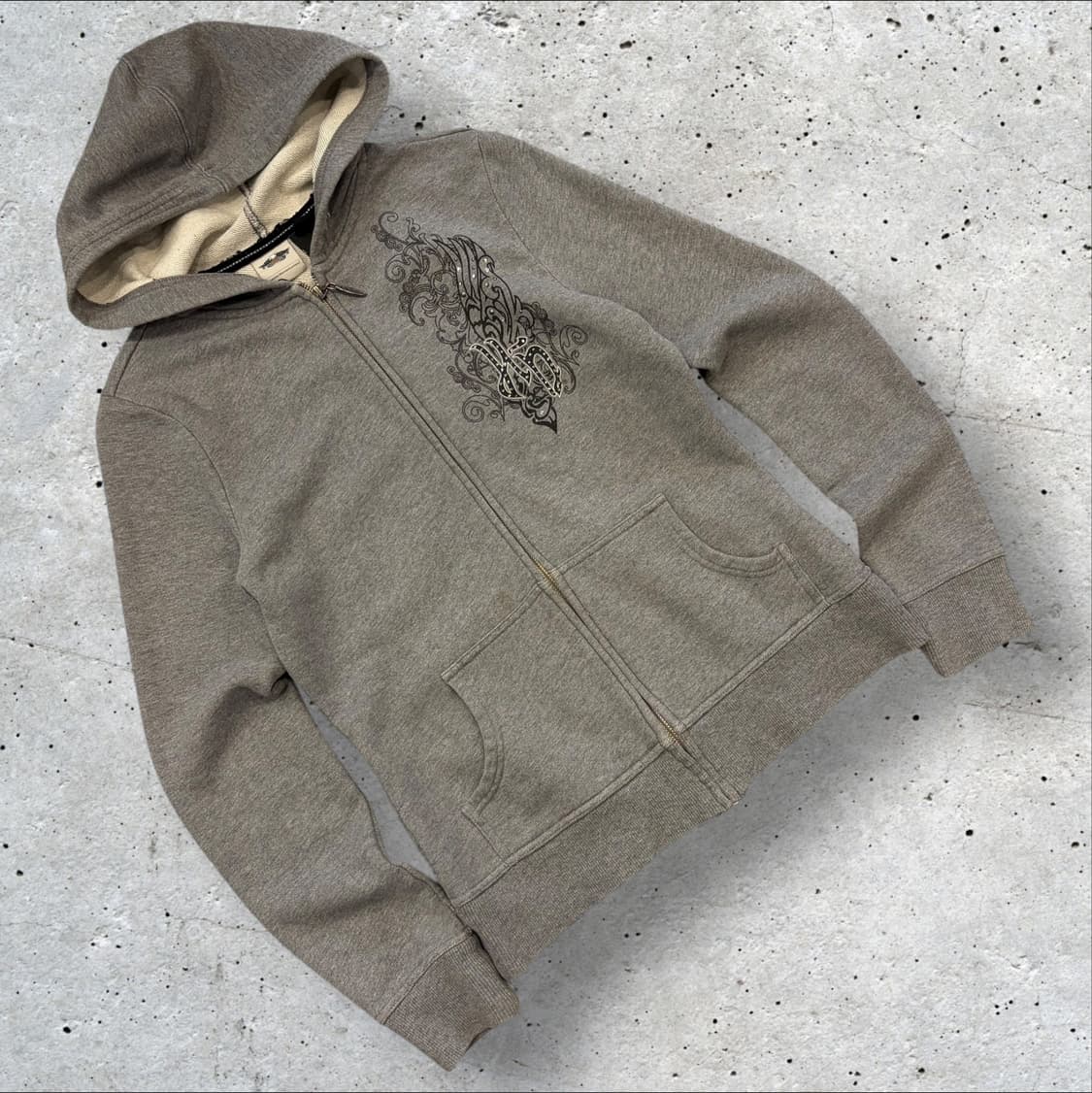 [M] 할리 데이비슨 찡 빈티지 기모 후드집업 그레이 C234 상품이미지2