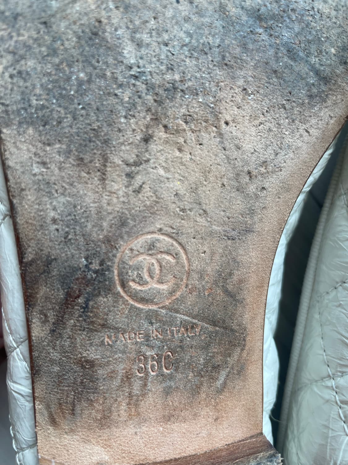 (정품)샤넬 퀼팅 발레리나 플랫슈즈 아이보리 36C 상품이미지8