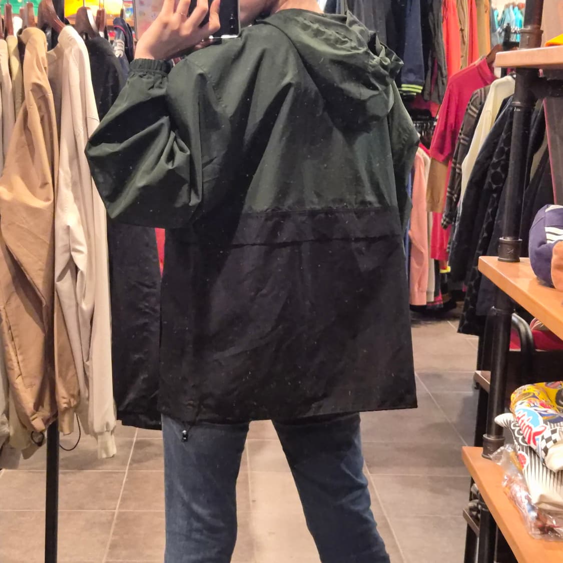 [NO.9] 챔피온 반집업 바람막이 다크그린&블랙 상품이미지4