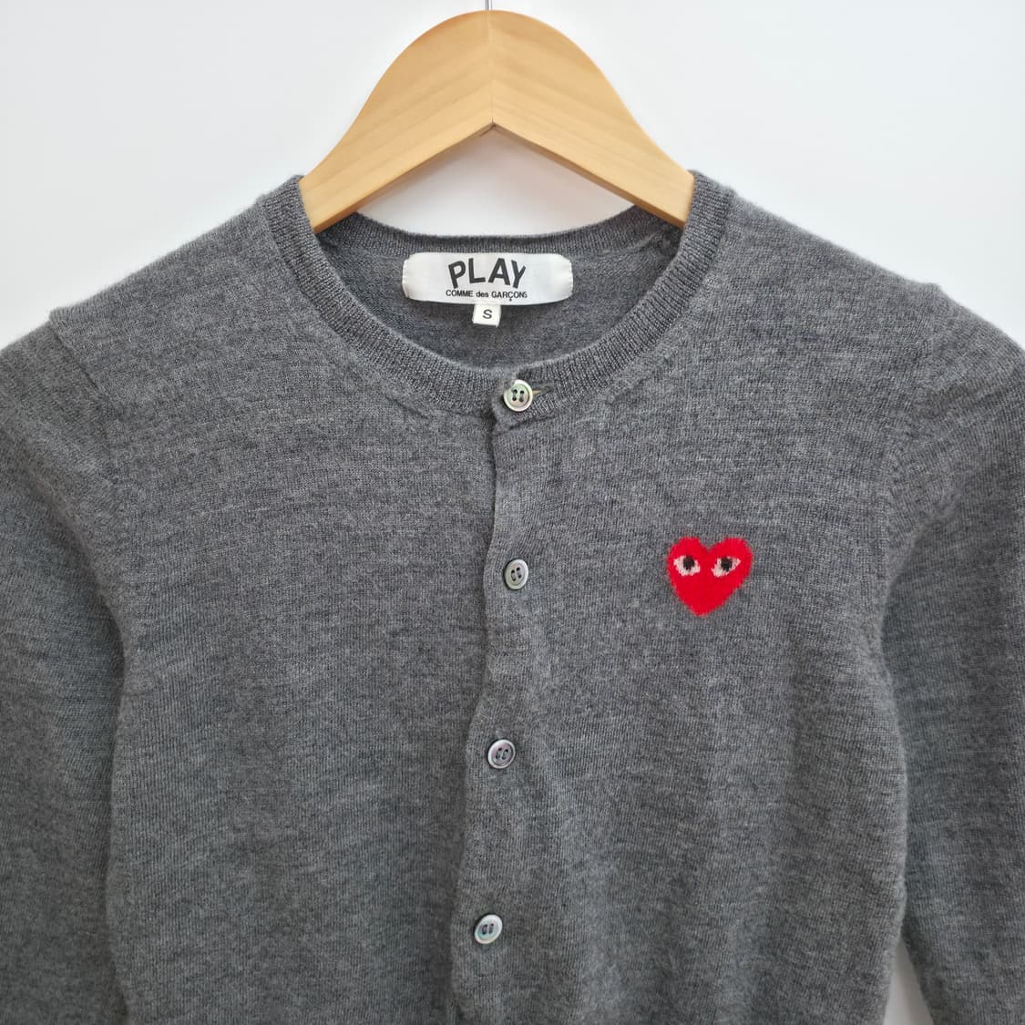 [XS] 꼼데가르송 그레이 울 가디건 상품이미지2