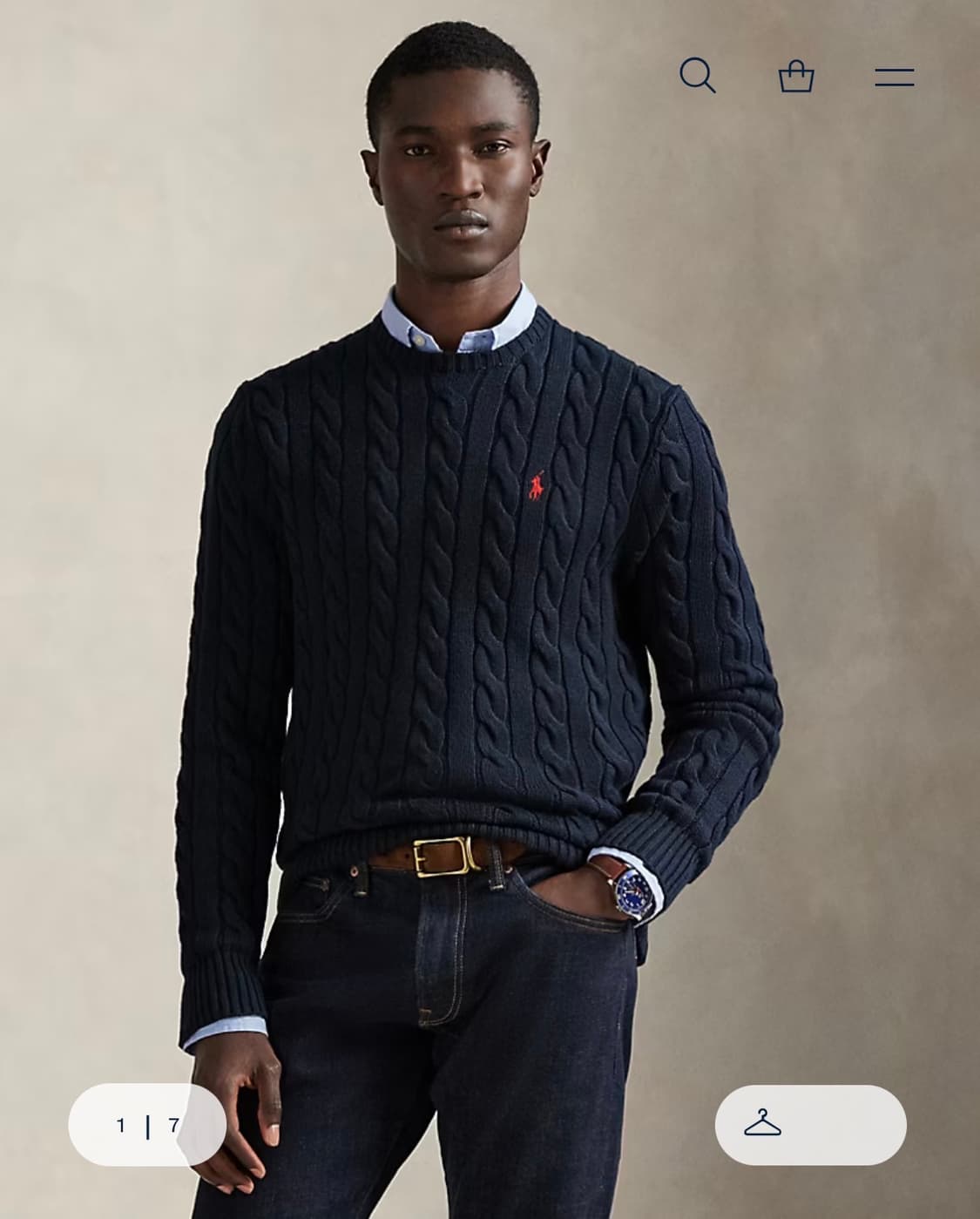 폴로 네이비 케이블 니트 상품이미지4