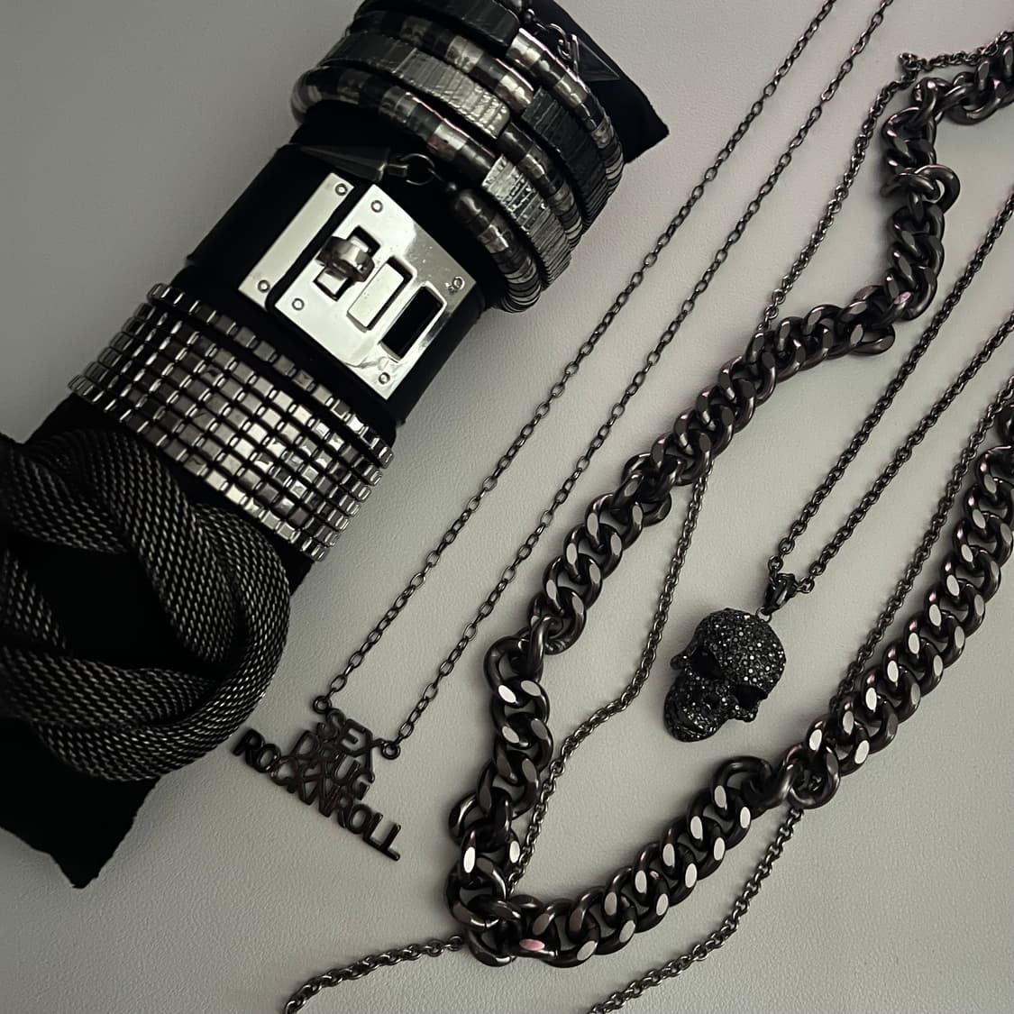 빈티지 악세서리 목걸이 팔찌 반지 갸루 펑크 체인 락시크 상품이미지2