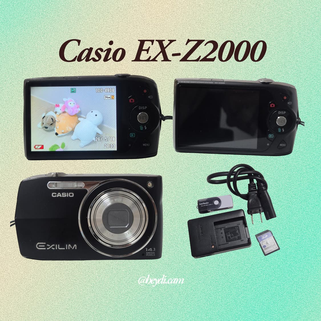 (로제, 모카, 아일릿) 카시오 엑슬림 z2000 매트블랙! 상품이미지2