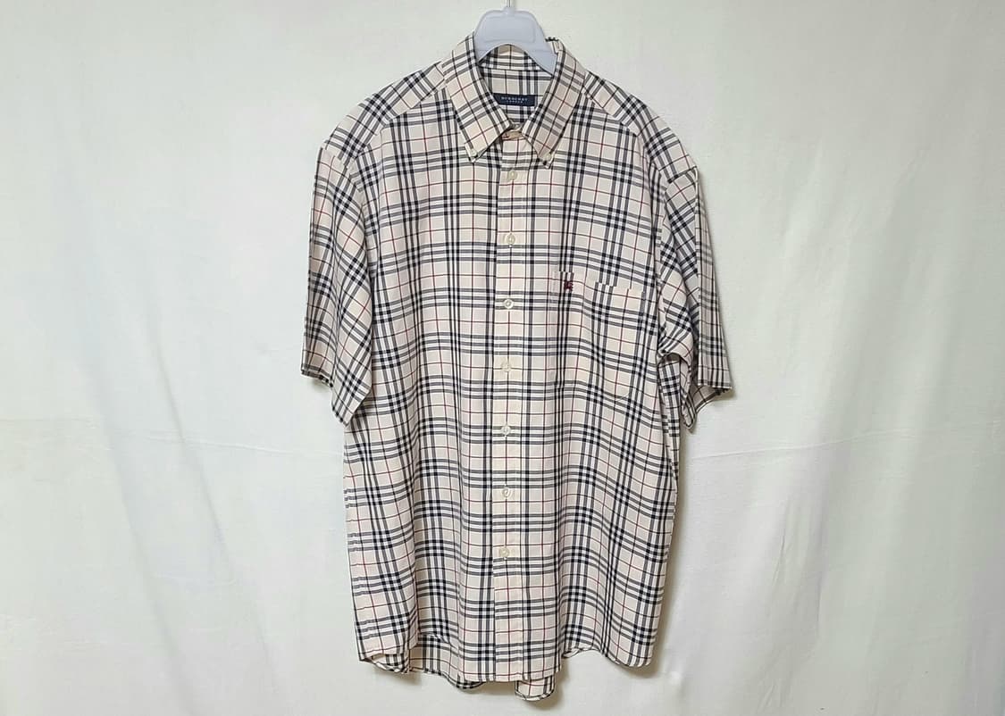버버리 런던 빈티지 런던체크 반팔 셔츠 (Made in UK) 상품이미지3