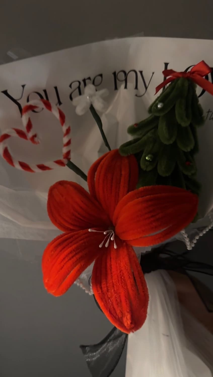 직접 만든 크리스마스컨셉 모루 꽃다발 💐 상품이미지1