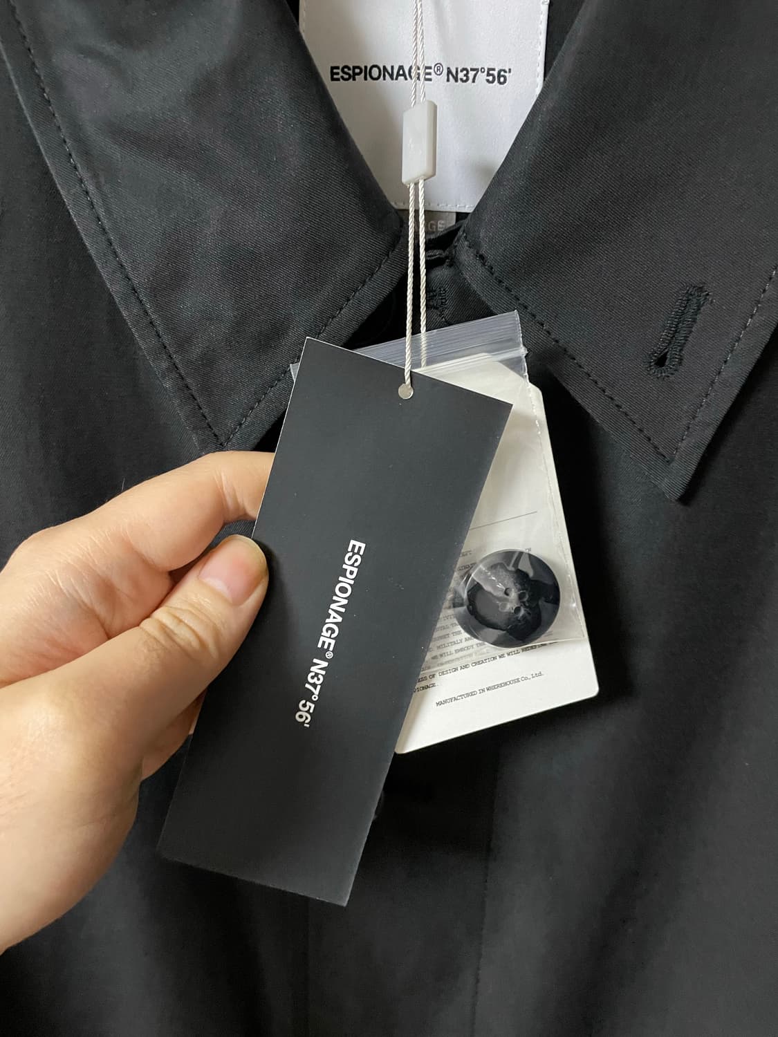 [XL] 에스피오나지 와이드 싱글 트렌치 코트 블랙(✨새상품) 상품이미지3