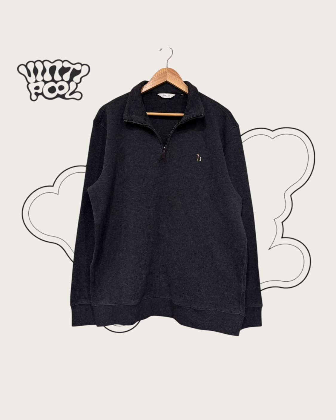 헤지스 하프집업 니트 110 다크그레이 상품이미지1