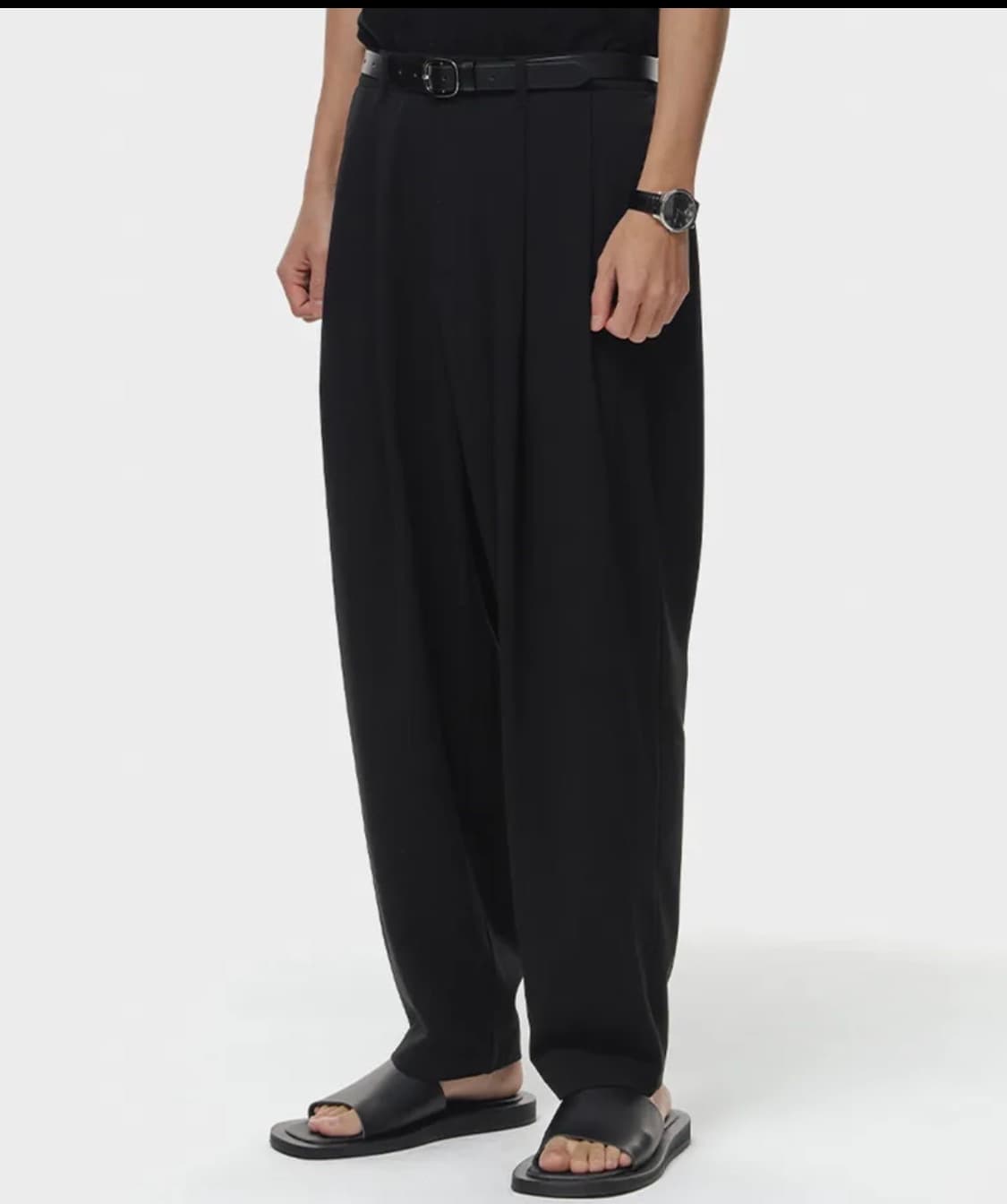 비얼디드키드 밴딩 실루엣 팬츠 블랙 M 상품이미지1