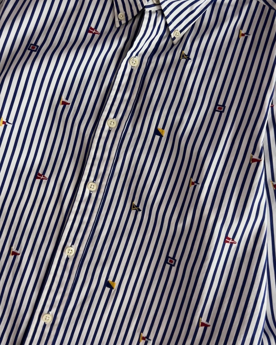 폴로 랄프로렌 플래그 자수 스트라이프 셔츠 M 상품이미지4