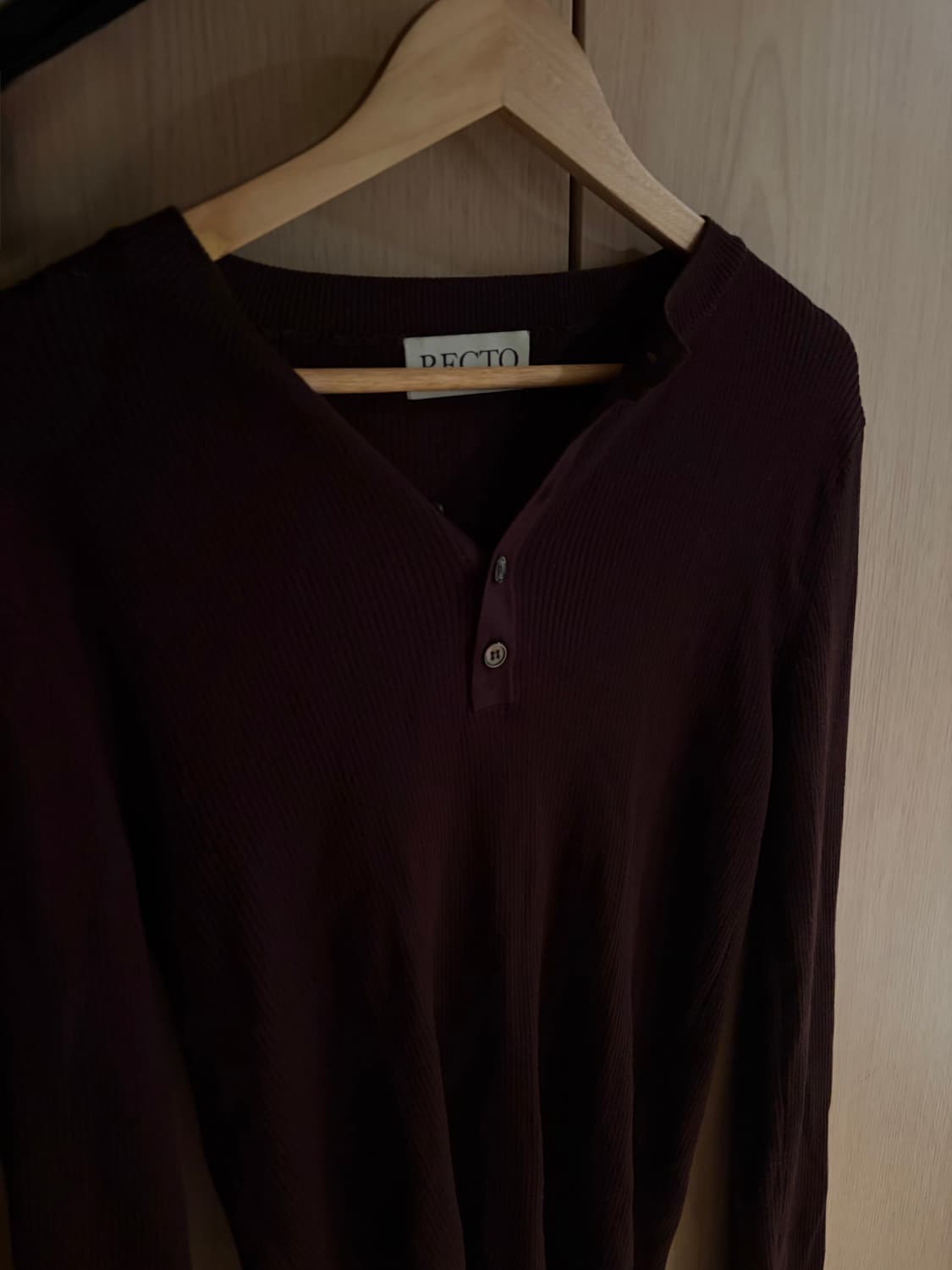 렉토 자카드 헨리넥니트 브라운 (M)  상품이미지3