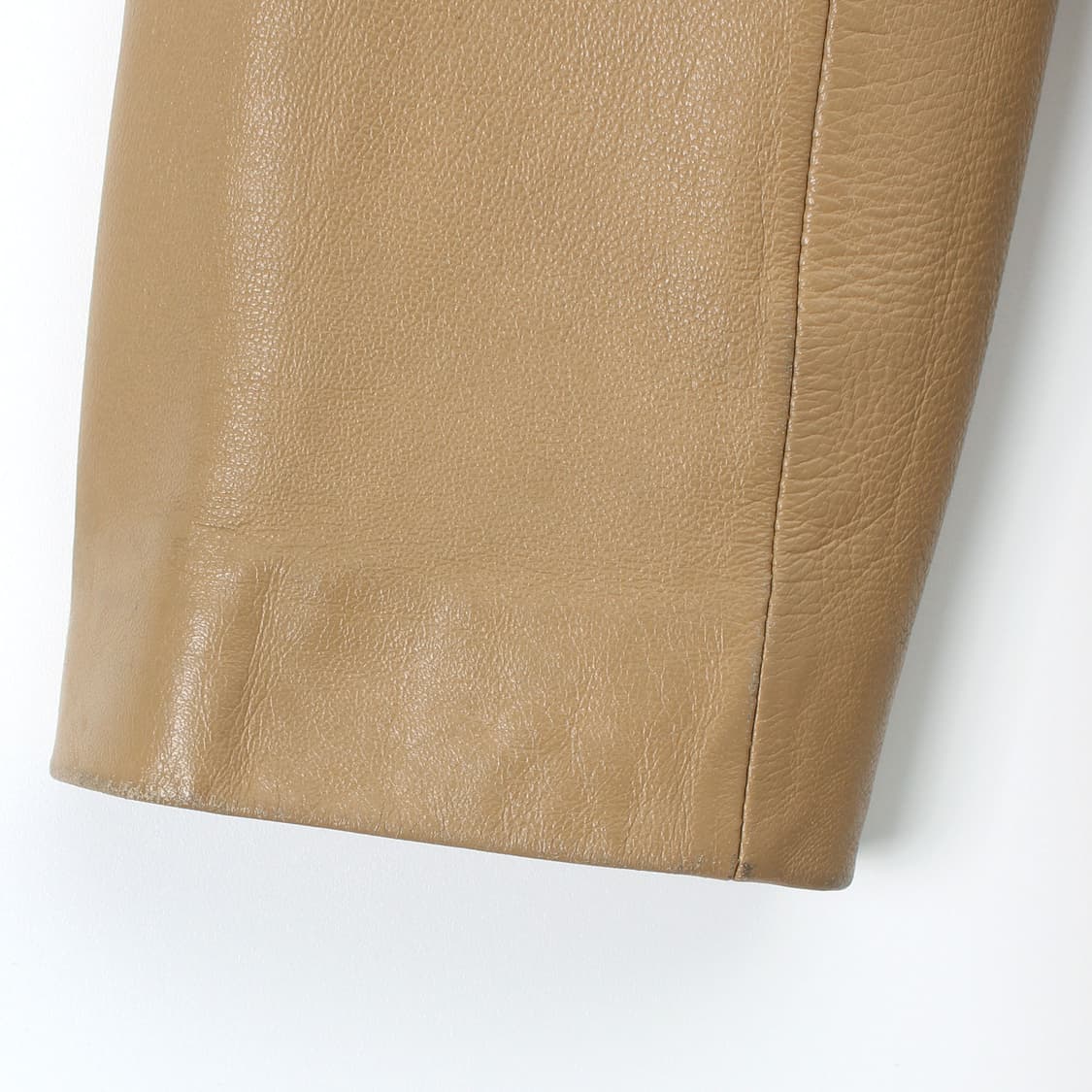 IDENTI 빈티지 리얼 양가죽 베이지 싱글 미디 자켓 상품이미지5