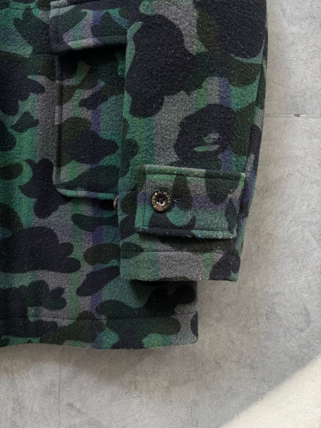  Bape 베이프 그린 카모플라주 더플 코트  ﻿ 상품이미지4