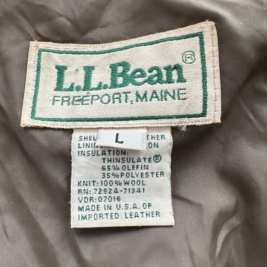 80s L.L Bean A-2 엘엘빈 레더 가죽 자켓 L 탈론 지퍼 상품이미지5