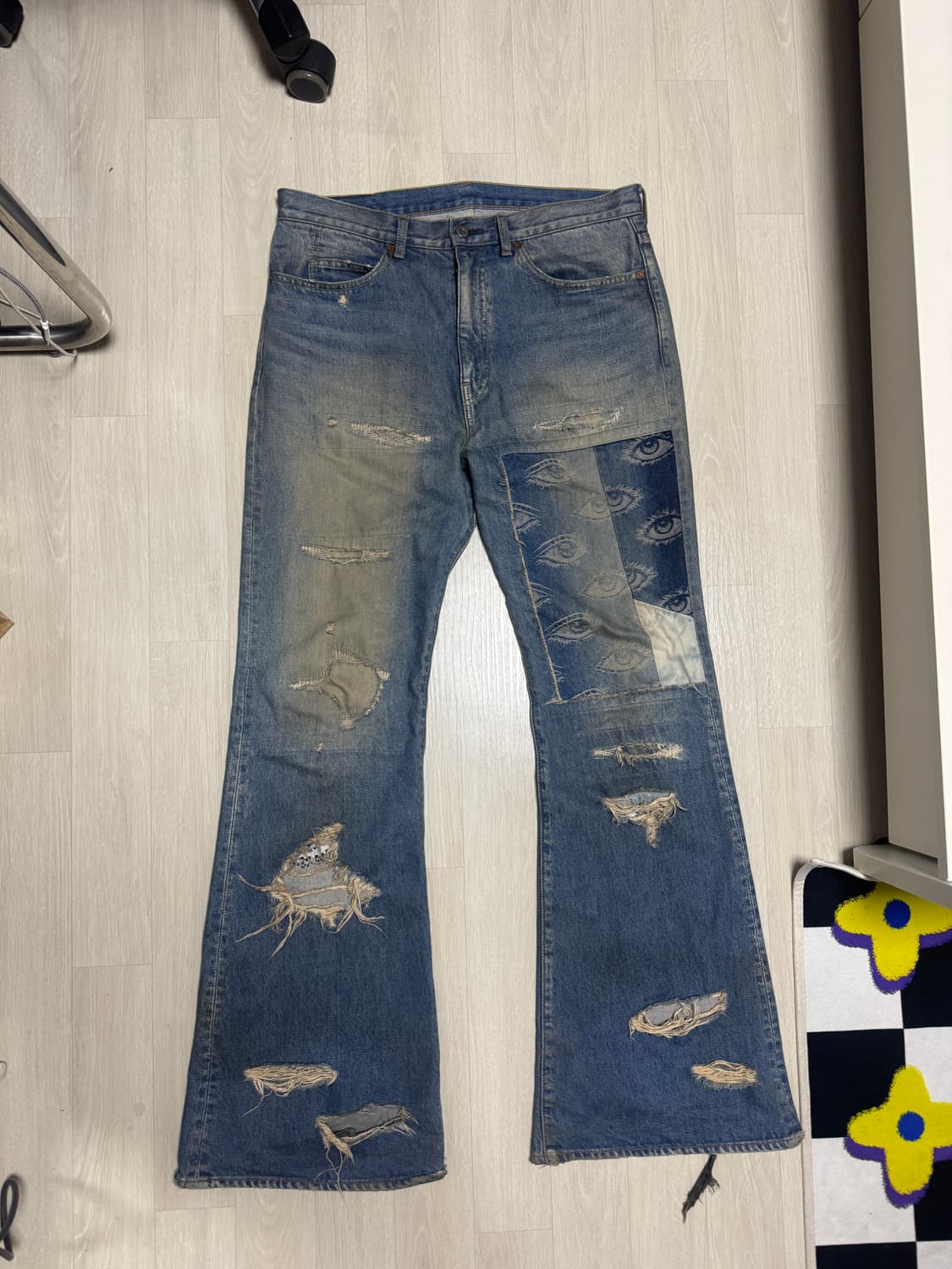 캐피탈 아이즈 블루 플레어 디스트레스 데님 진 상품이미지2