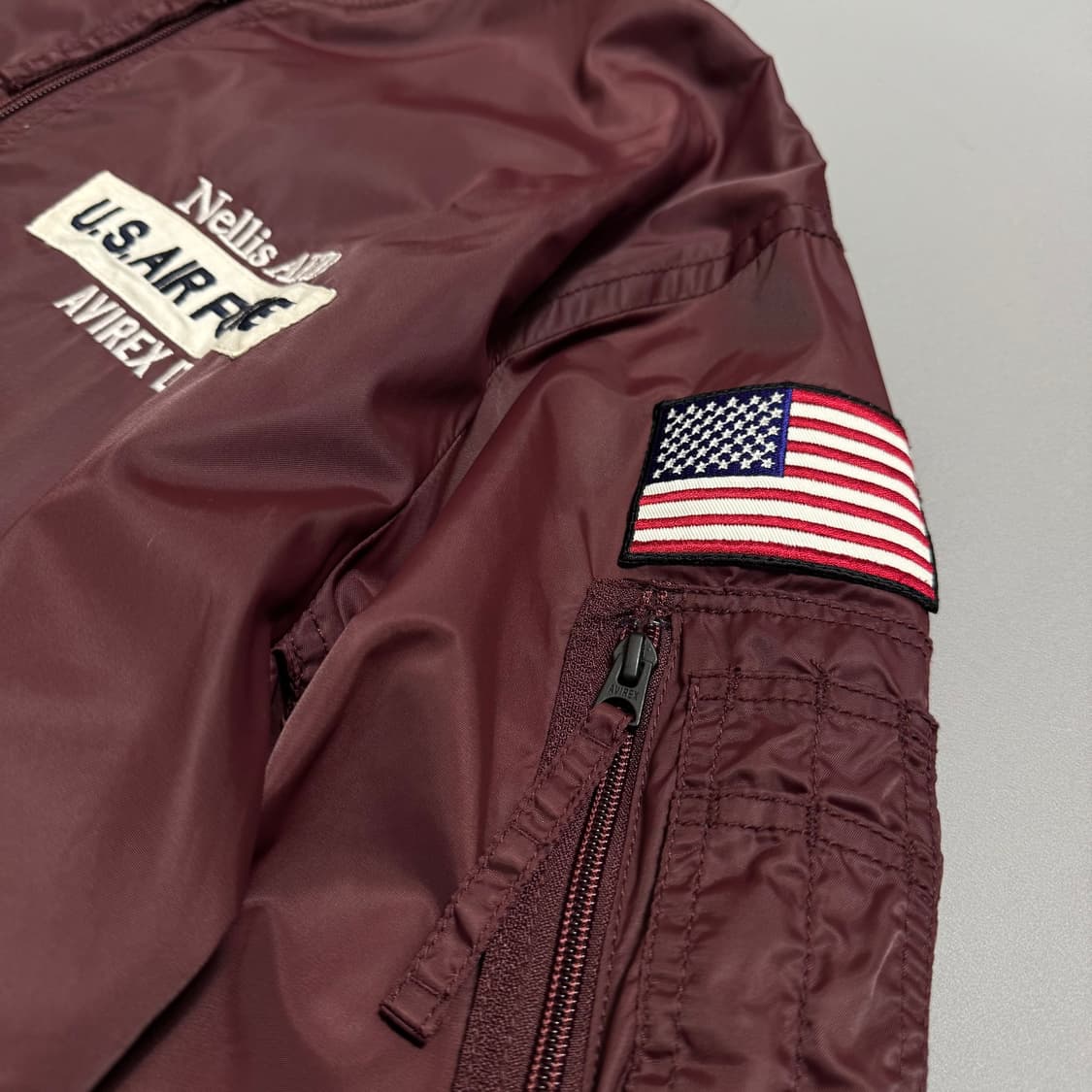 아비렉스(AVIREX) 버건디 양면 패치 썬더버드 MA-1 플라이트 자켓 상품이미지5