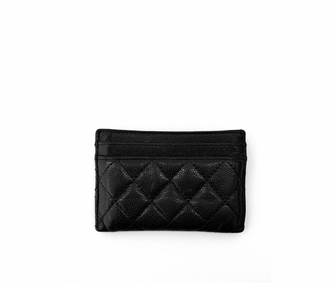 Chanel 샤넬 보이 클래식 캐비어 카드 홀더 지갑 금장 블랙 상품이미지2