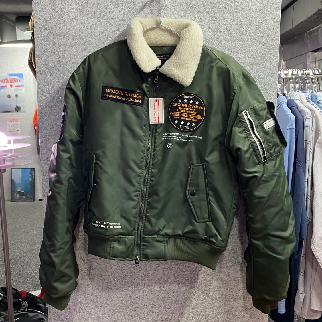 그루브라임 패치로고 이글 투웨이 항공점퍼 B4059 상품이미지2